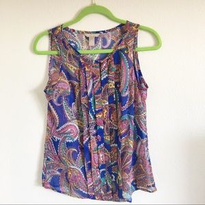 Banana Republic sleeveless top with paisley sz XS